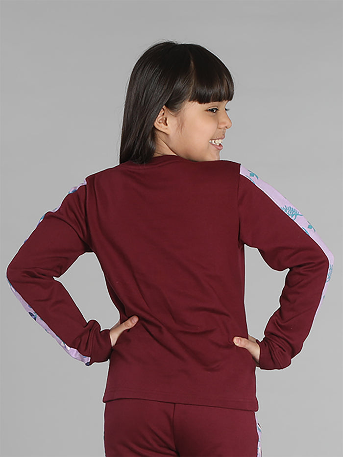 Girls Aop sleeve Crewneck Sweatshirt