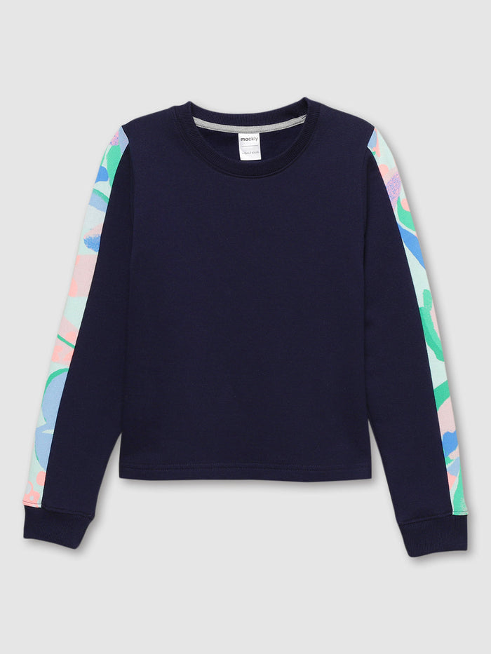 Girls Aop sleeve Crewneck Sweatshirt