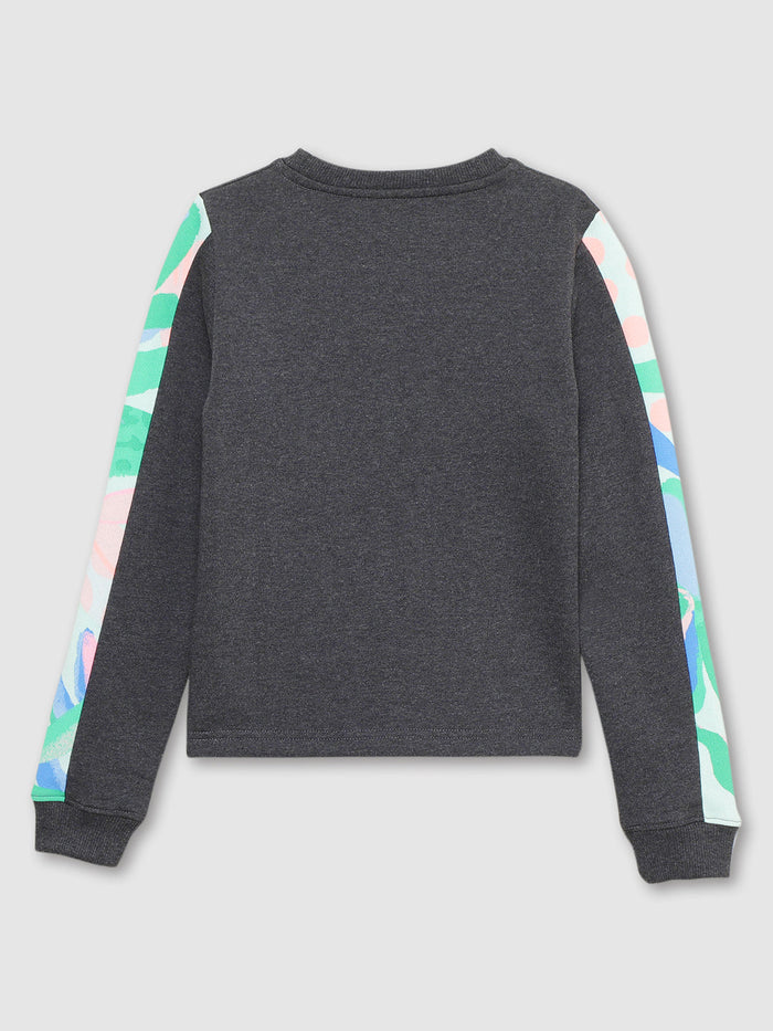 Girls Aop sleeve Crewneck Sweatshirt