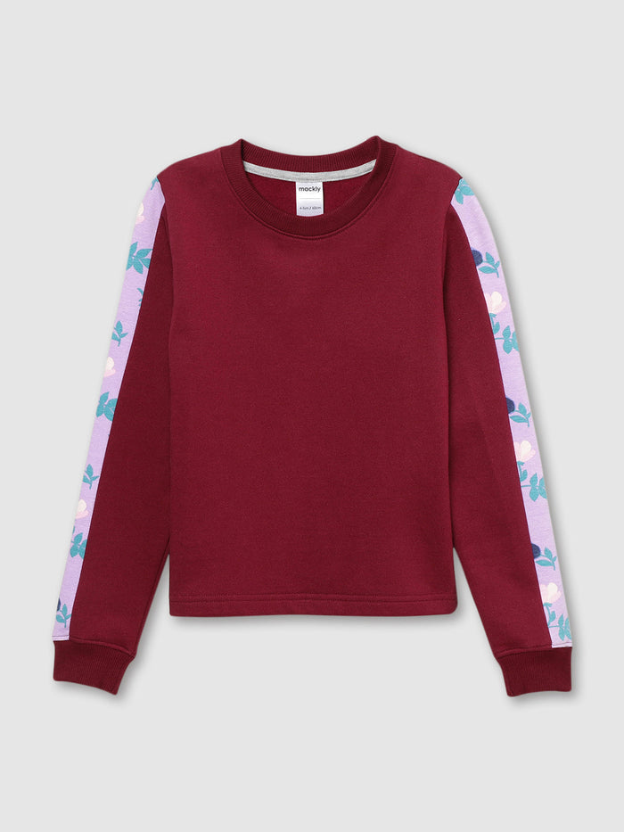 Girls Aop sleeve Crewneck Sweatshirt