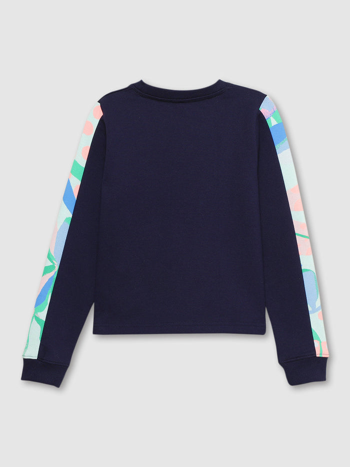 Girls Aop sleeve Crewneck Sweatshirt