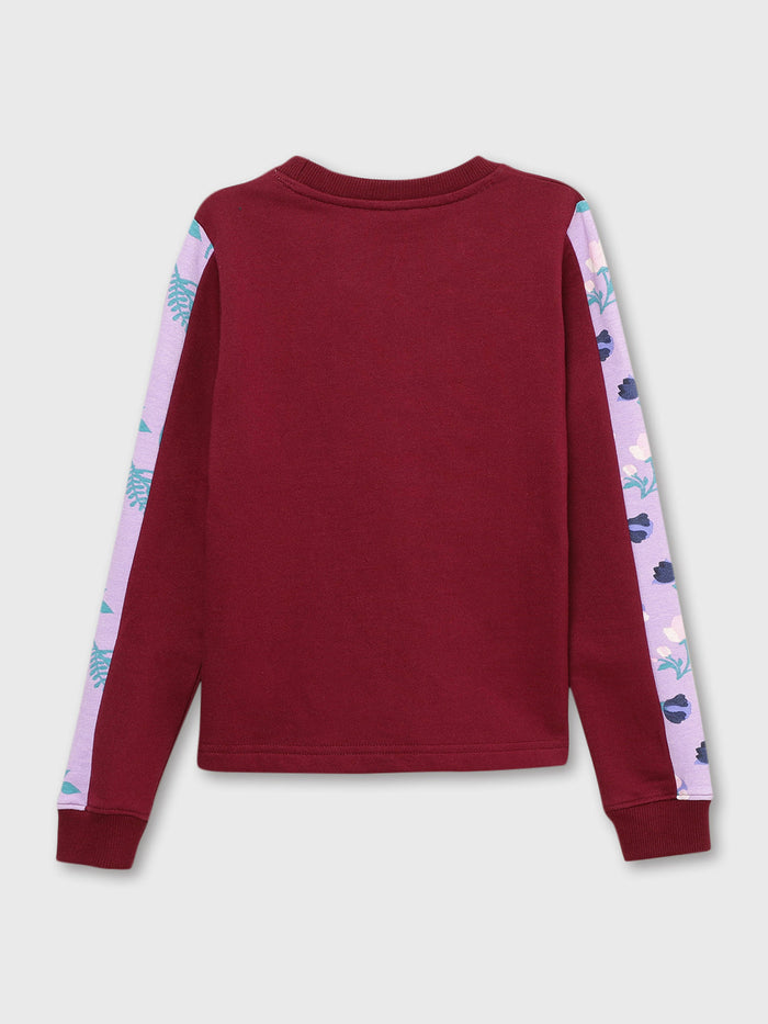 Girls Aop sleeve Crewneck Sweatshirt