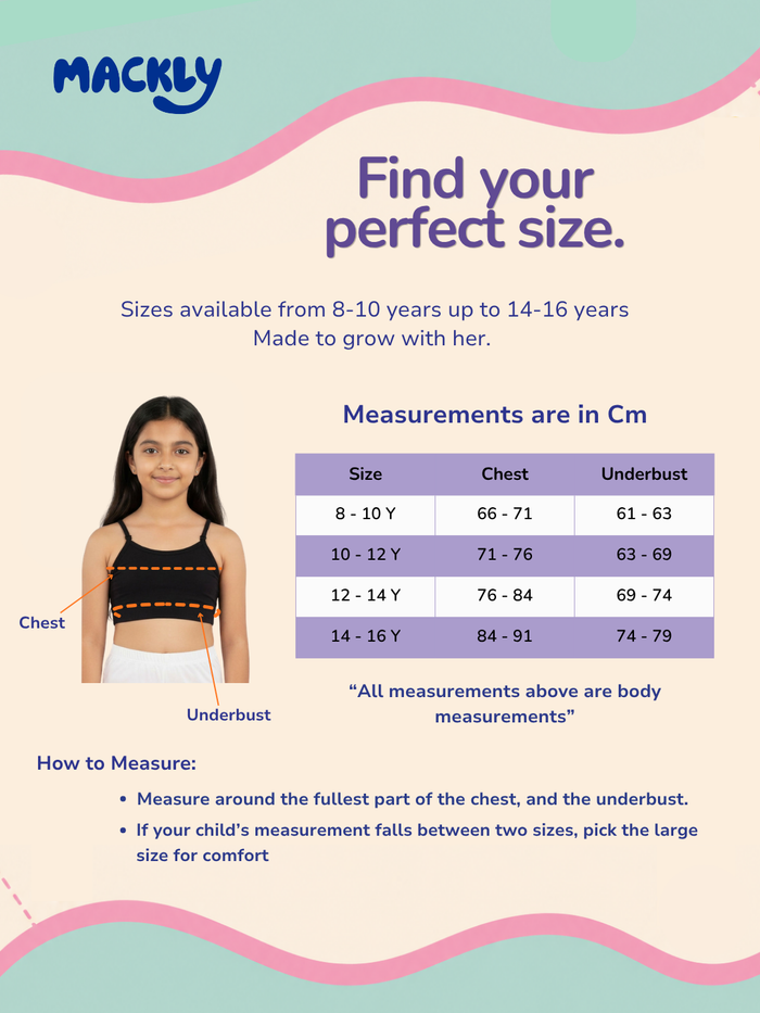 Girls Beginner Bra with Removable Straps, Pack of 3