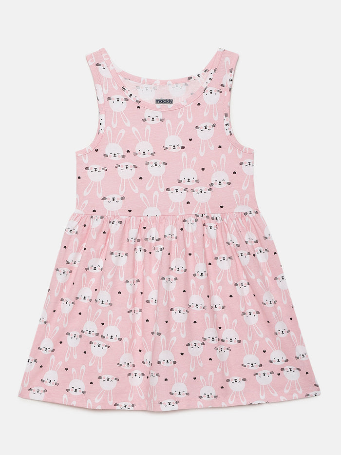 Girls Bunny Printed Cotton dress