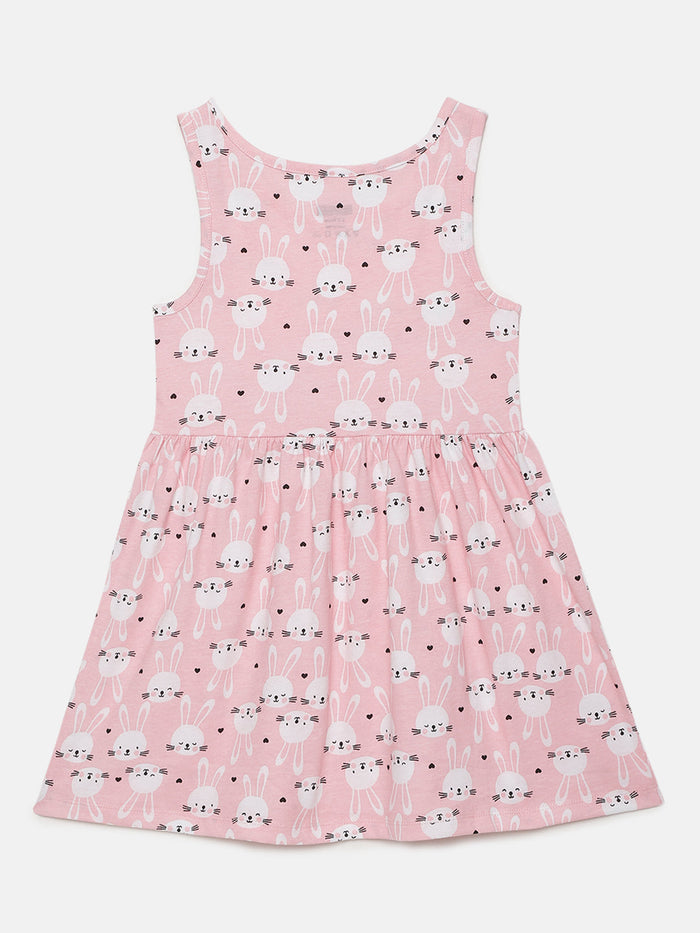 Girls Bunny Printed Cotton dress