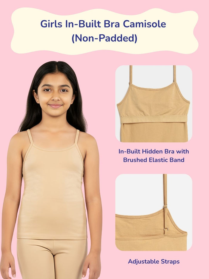 Girls Camisole with In-Built Bra