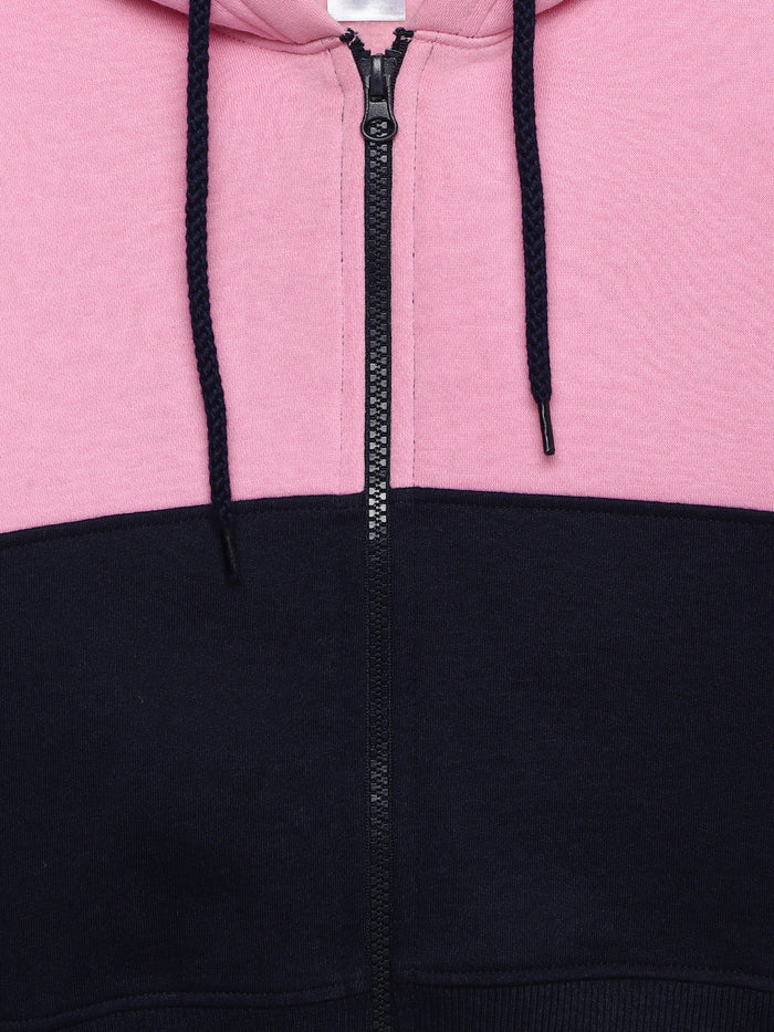 Girls Colorblocked Cut and Sew zipper hoodie
