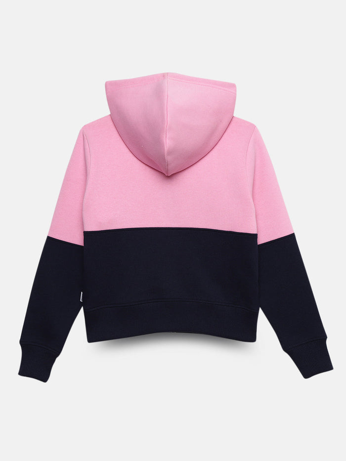 Girls Colorblocked Cut and Sew zipper hoodie