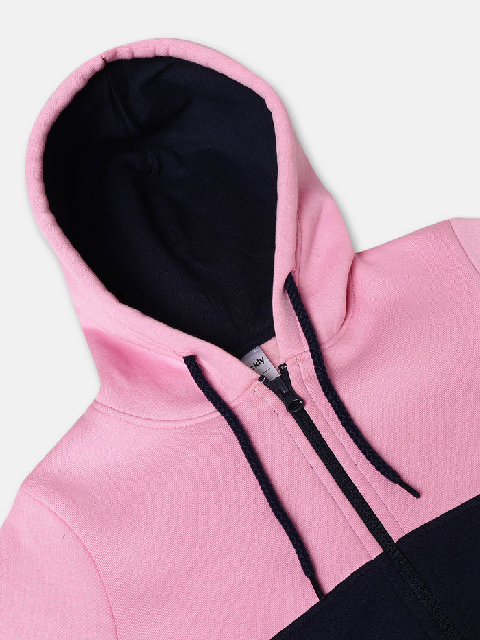 Girls Colorblocked Cut and Sew zipper hoodie