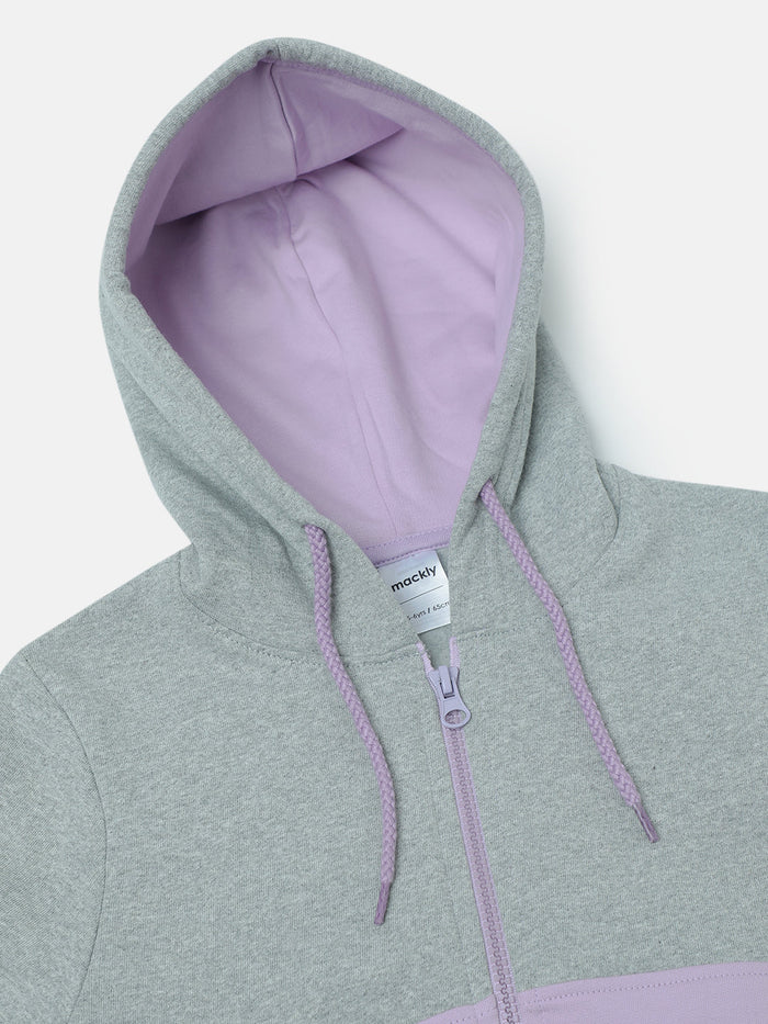 Girls Colorblocked Cut and Sew zipper hoodie