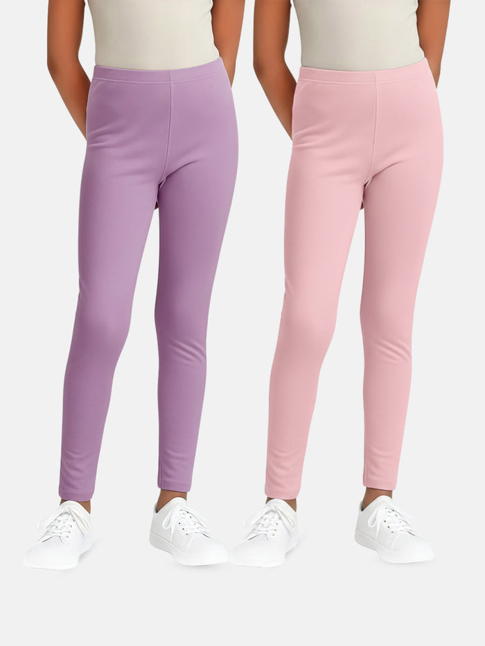 Girls Cotton Leggings - Pack of 2