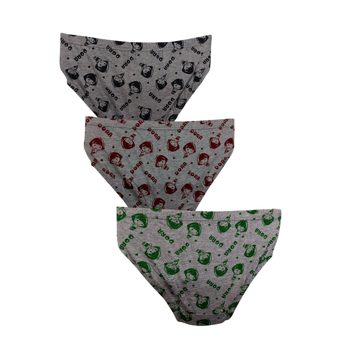 Girls' Dora Printed Briefs – Pack of 3 | Soft Cotton Innerwear by Redrose| BABY-121