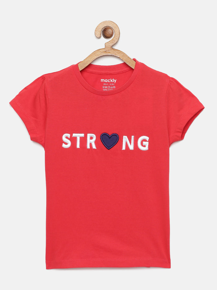Girls Embroidered Cotton T-Shirt