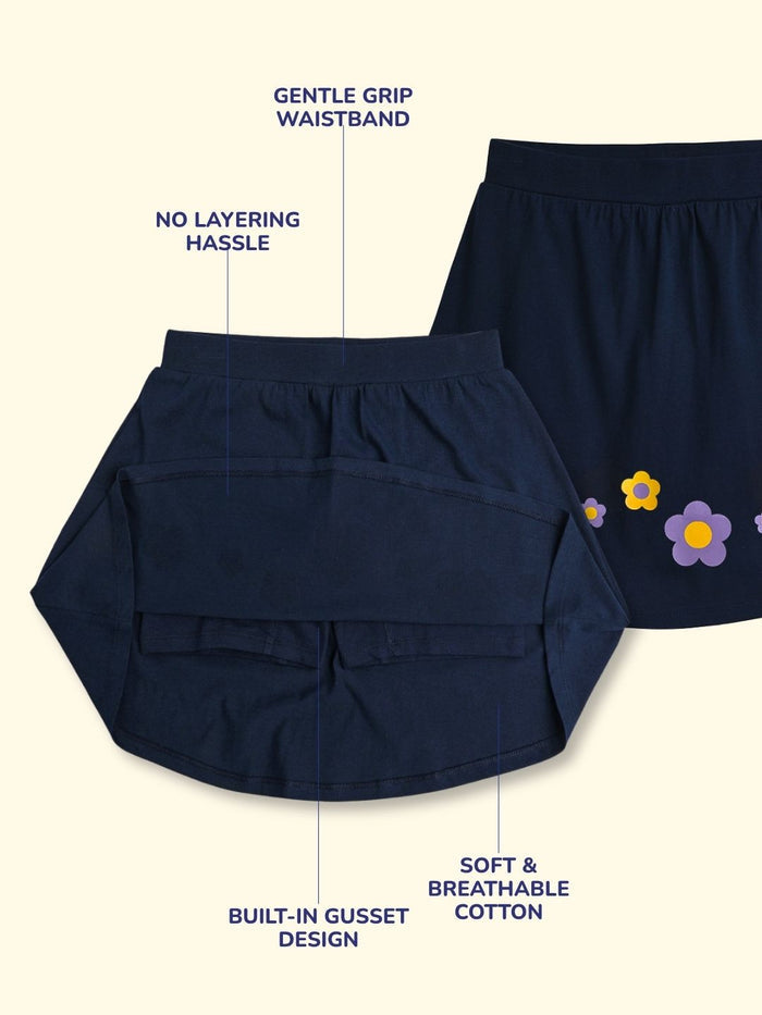 Girls Everyday Skort Skirt | 3-in-1 Skirt with Built-in Shorts & Gusset (Pack of 2)