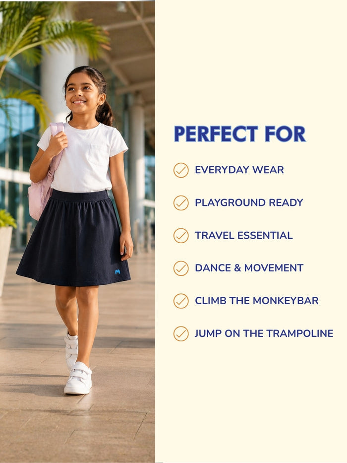 Girls Everyday Skort Skirt | 3-in-1 Skirt with Built-in Shorts & Gusset (Pack of 2)