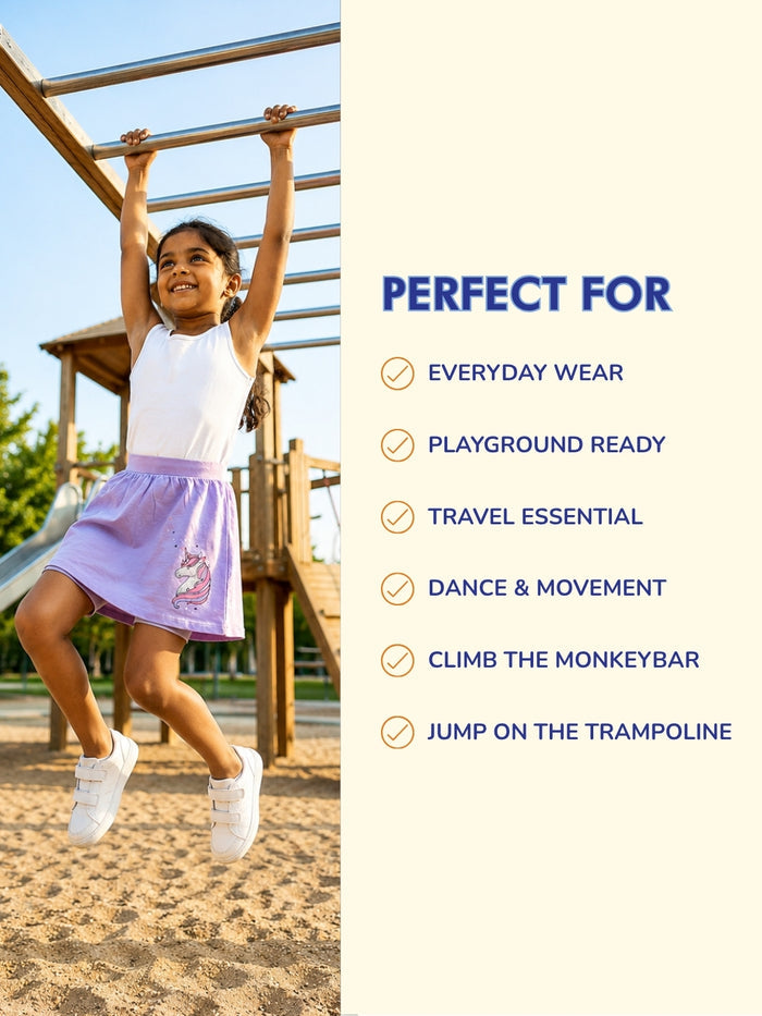 Girls Everyday Skort Skirt | 3-in-1 Skirt with Built-in Shorts & Gusset (Pack of 2)