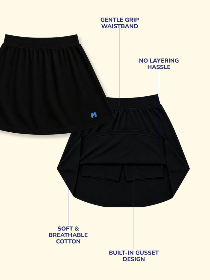 Girls Everyday Skort Skirt | 3-in-1 Skirt with Built-in Shorts & Gusset