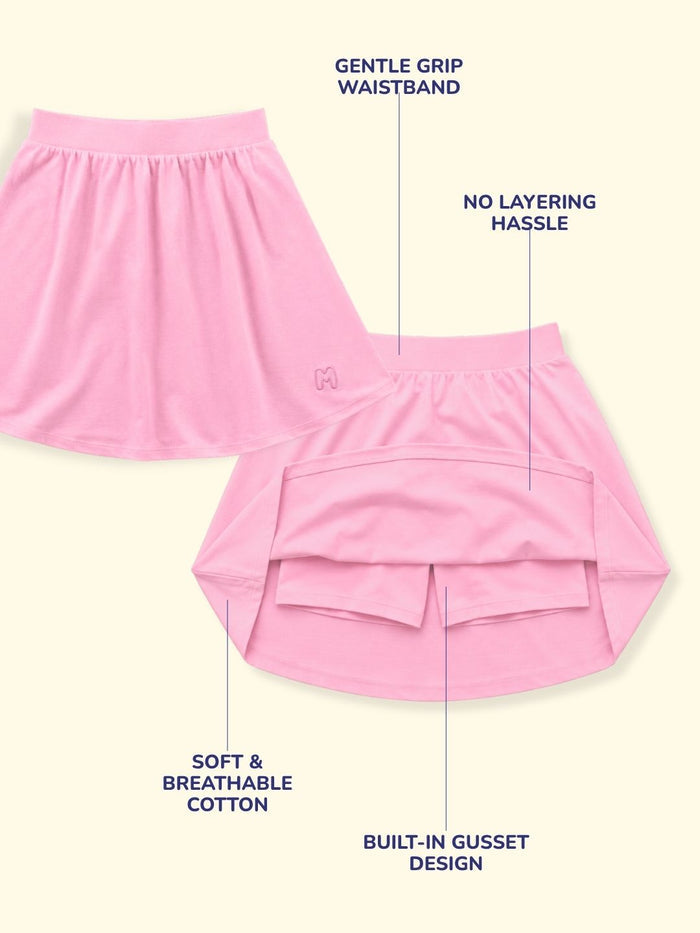 Girls Everyday Skort Skirt | 3-in-1 Skirt with Built-in Shorts & Gusset