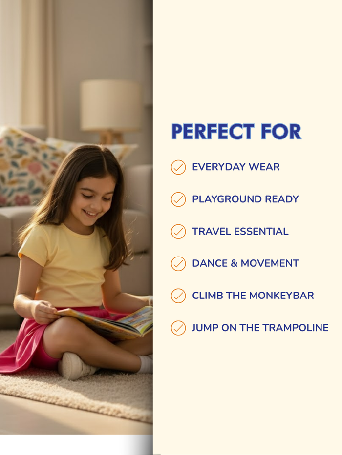 Girls Everyday Skort Skirt | 3-in-1 Skirt with Built-in Shorts & Gusset