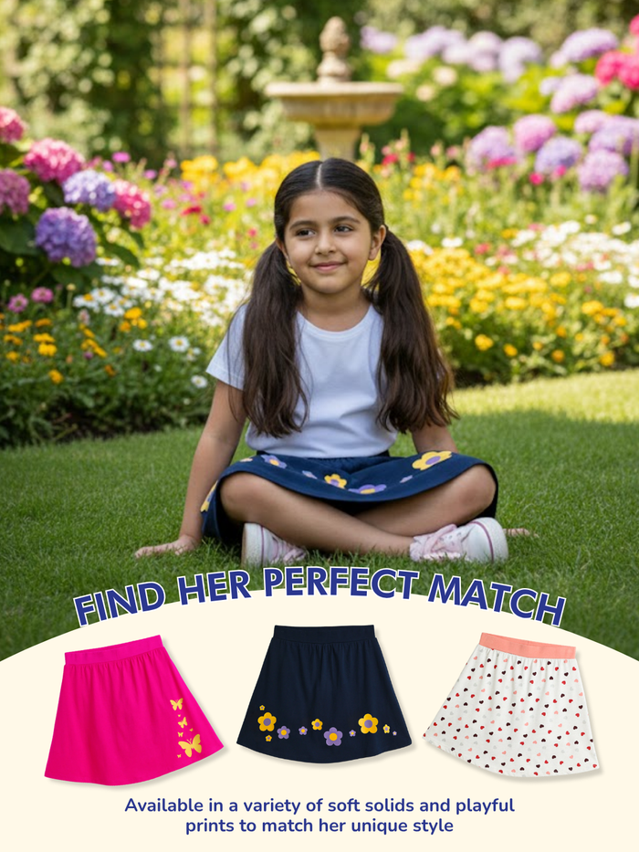 Girls Everyday Skort Skirt | 3-in-1 Skirt with Built-in Shorts & Gusset