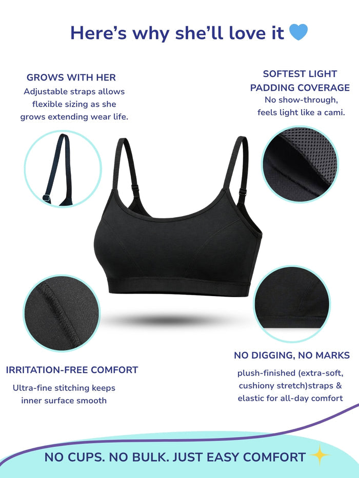 Girls First Bra Crop Top - Leopard AOP