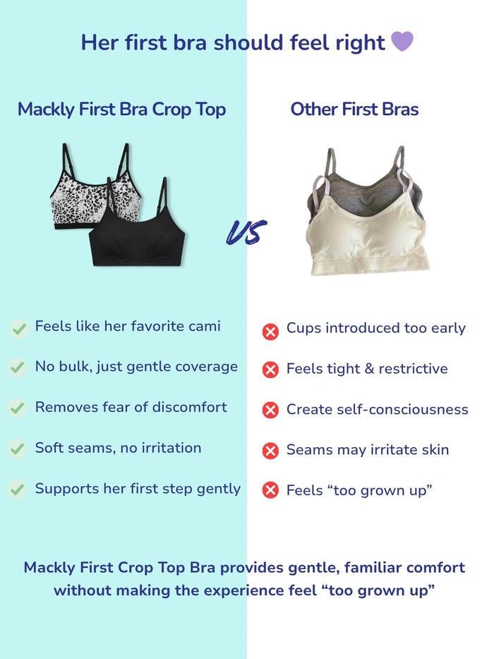 Girls First Bra Crop Top - Leopard AOP