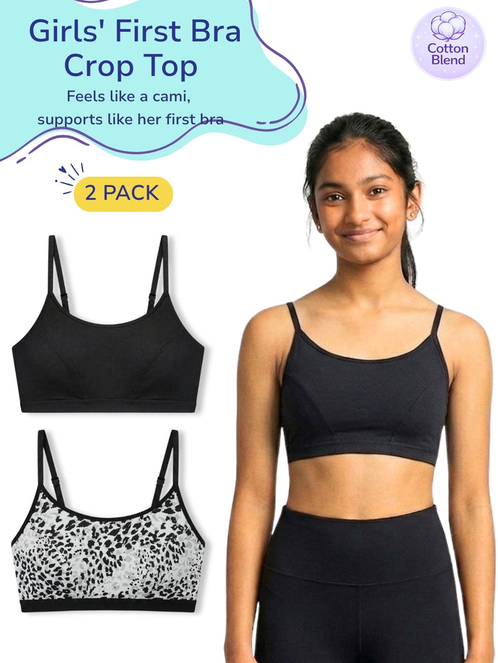 Girls First Bra Crop Top - Pack of 2