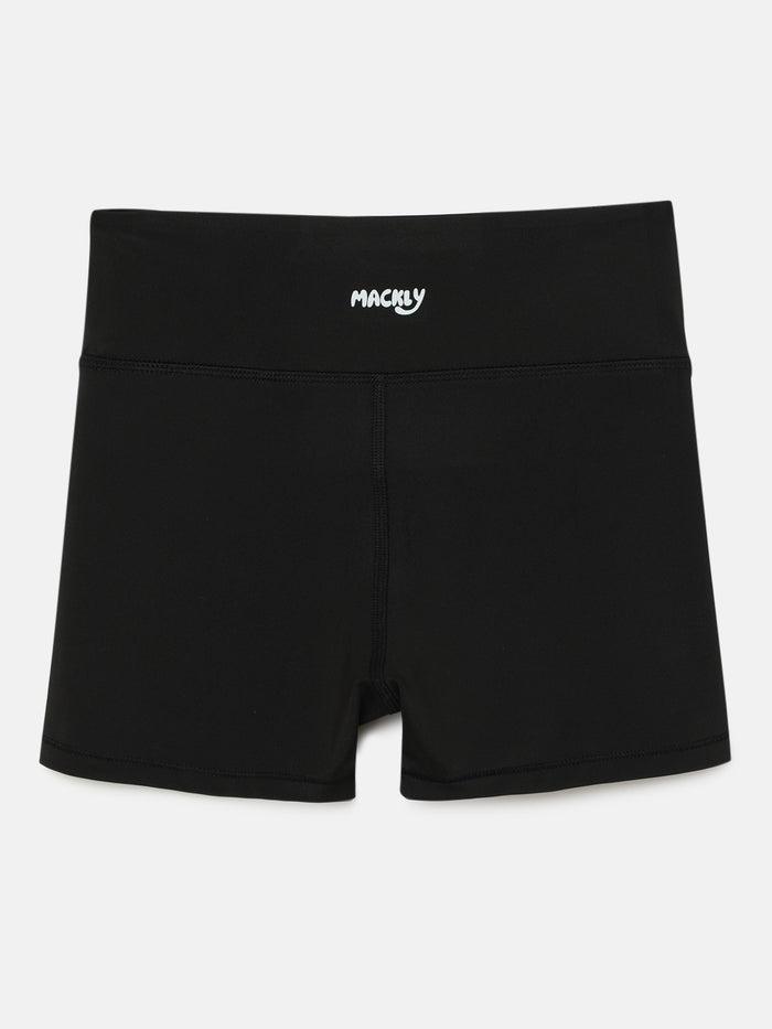 Girls FlexTech Racer Sports Shorts – Black