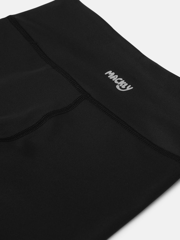 Girls FlexTech Racer Sports Shorts – Black