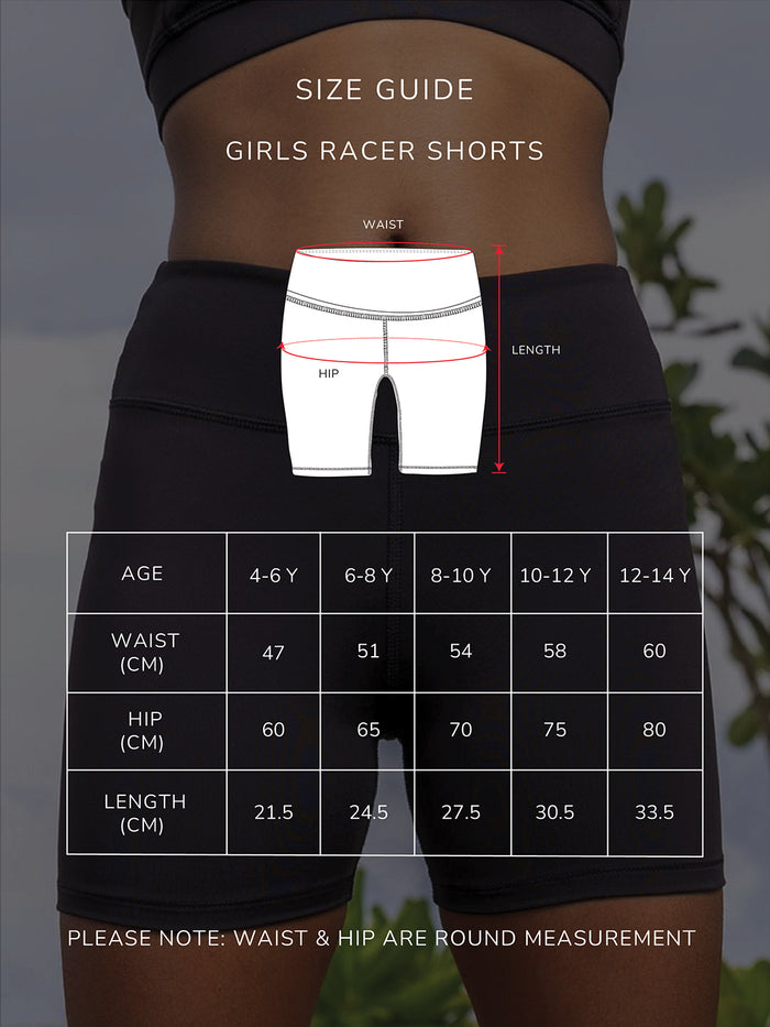Girls FlexTech Racer Sports Shorts – Black