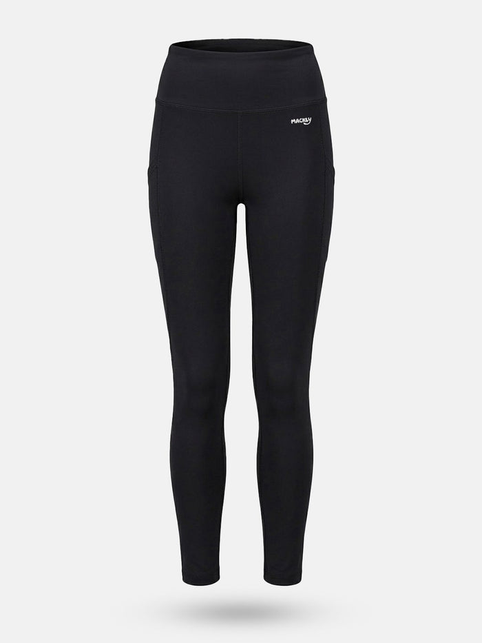 Girls FlexTech Sports Tights with Pockets - Black
