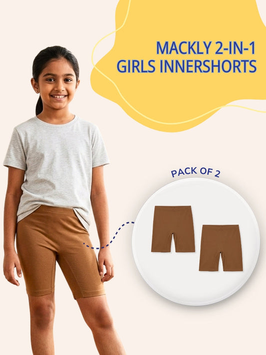 GIRLS INNERSHORTS - Pack of 2 (Light Brown)