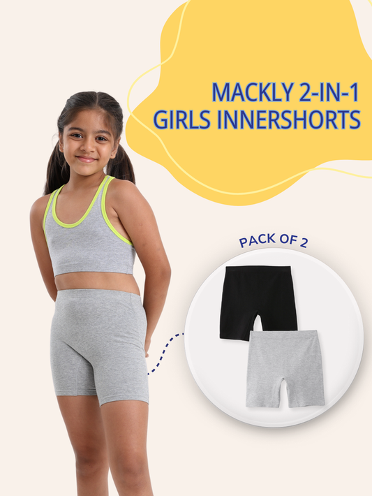 GIRLS INNERSHORTS, BLACK/GREY