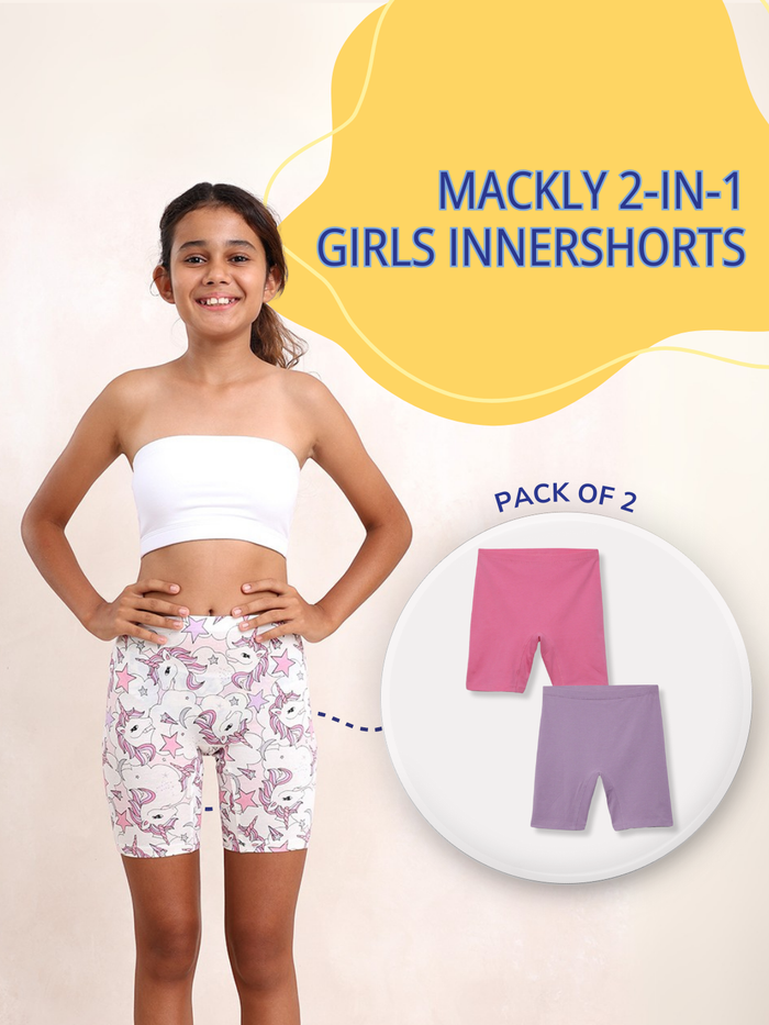 GIRLS INNERSHORTS, FLAMINGO PINK/LAVENDER