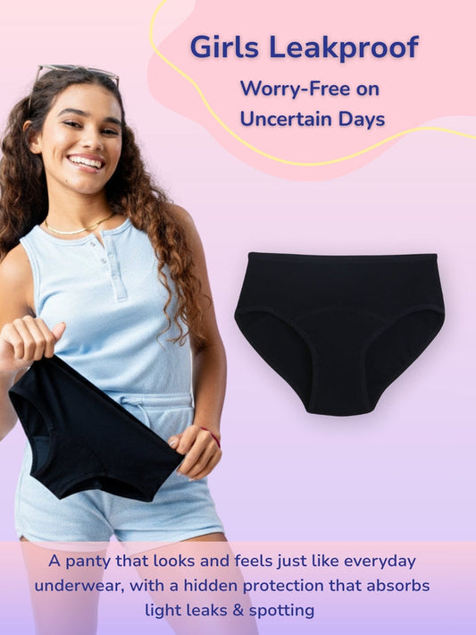 Girls Leak Proof Brief - Black