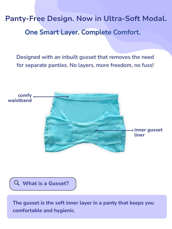 Girls Modal Innershorts - Pack of 2 (Lavender & Aqua Blue)
