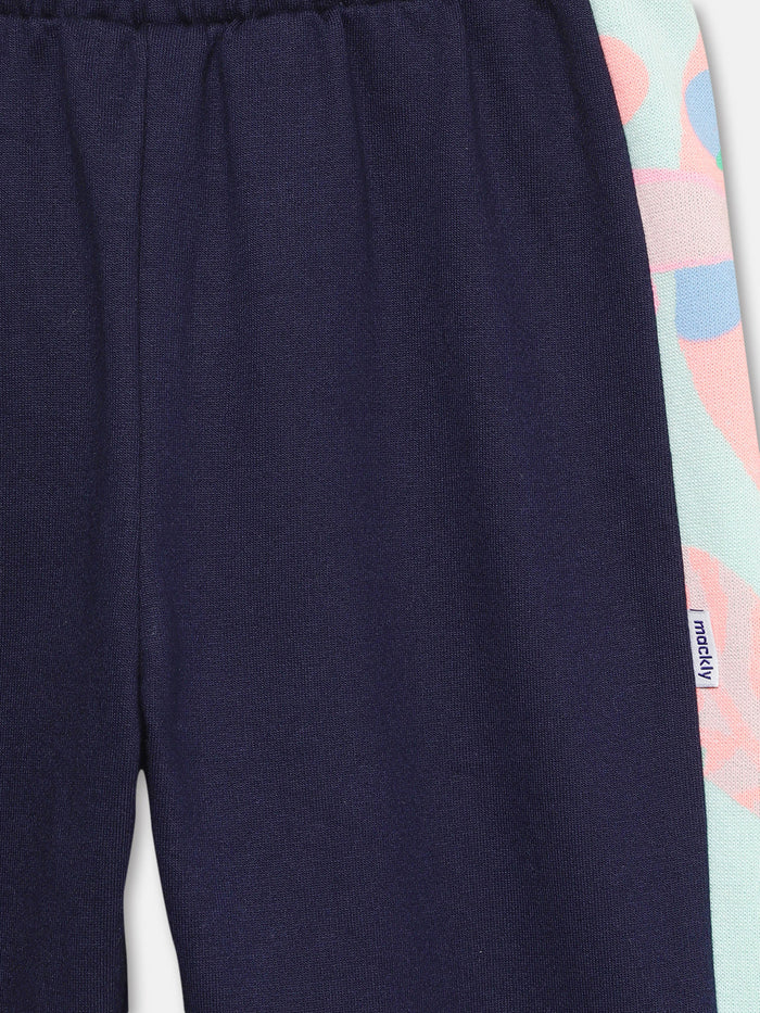 Girls Pant with Side Aop Detail