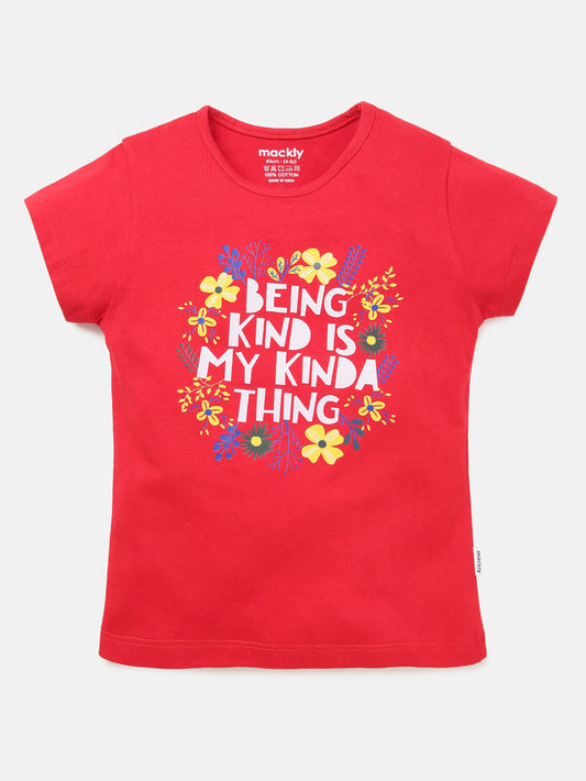 Girls Printed Cotton T-Shirt