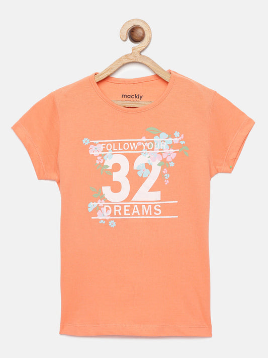 Girls Printed Cotton T-Shirt