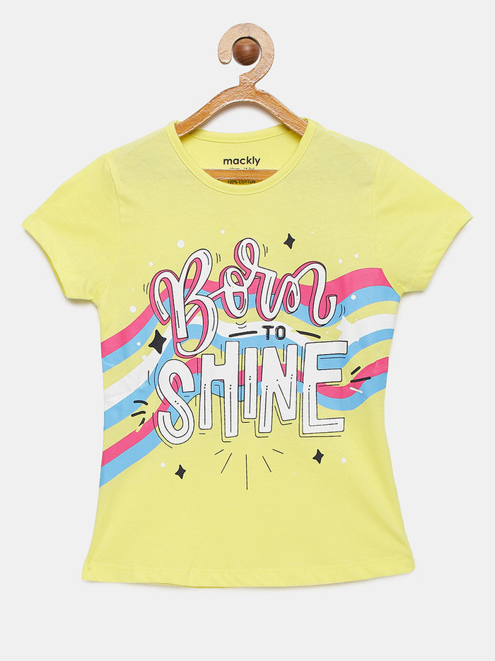 Girls Printed Cotton T-Shirt