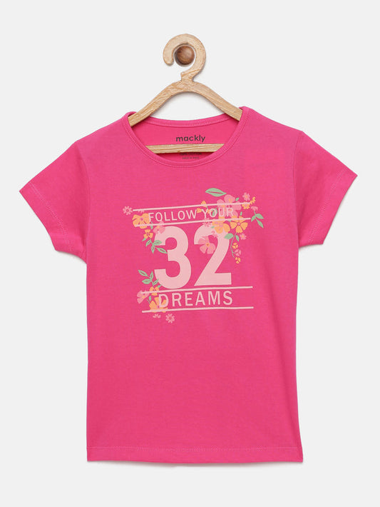Girls Printed Cotton T-Shirt
