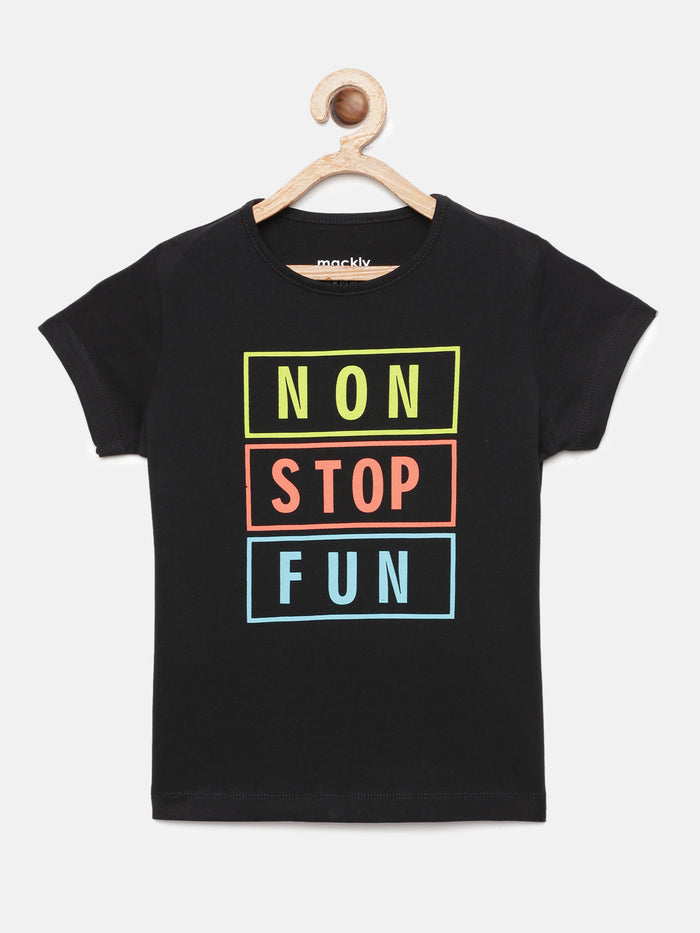 Girls Printed Cotton T-Shirt