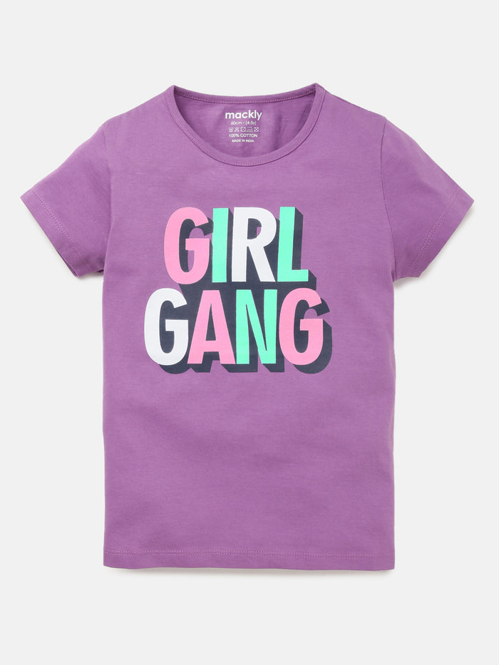 Girls Printed Cotton T-Shirt