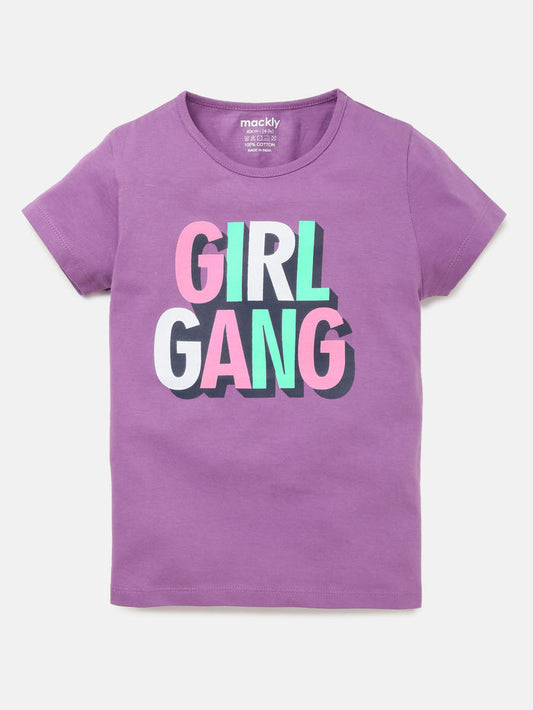 Girls Printed Cotton T-Shirt