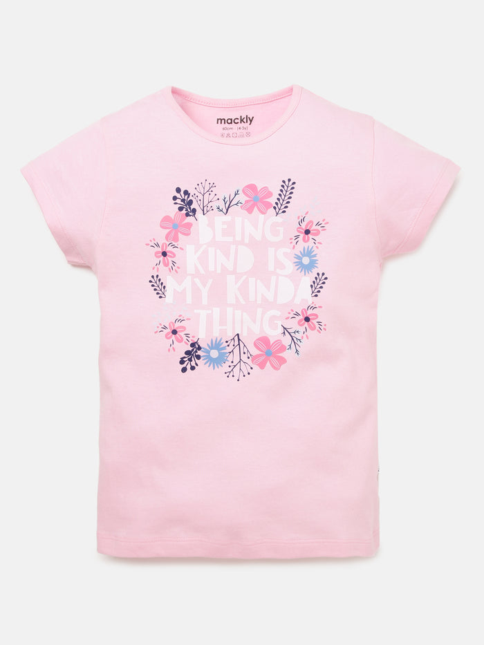 Girls Printed Cotton T-Shirt