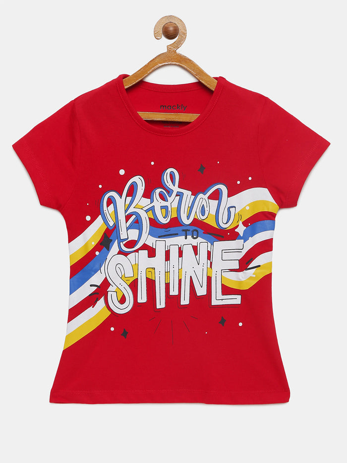 Girls Printed Cotton T-Shirt