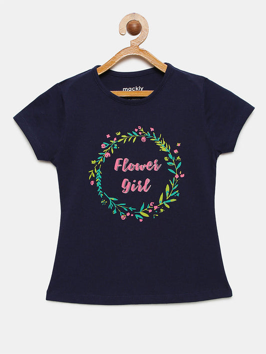 Girls Printed Cotton T-Shirt
