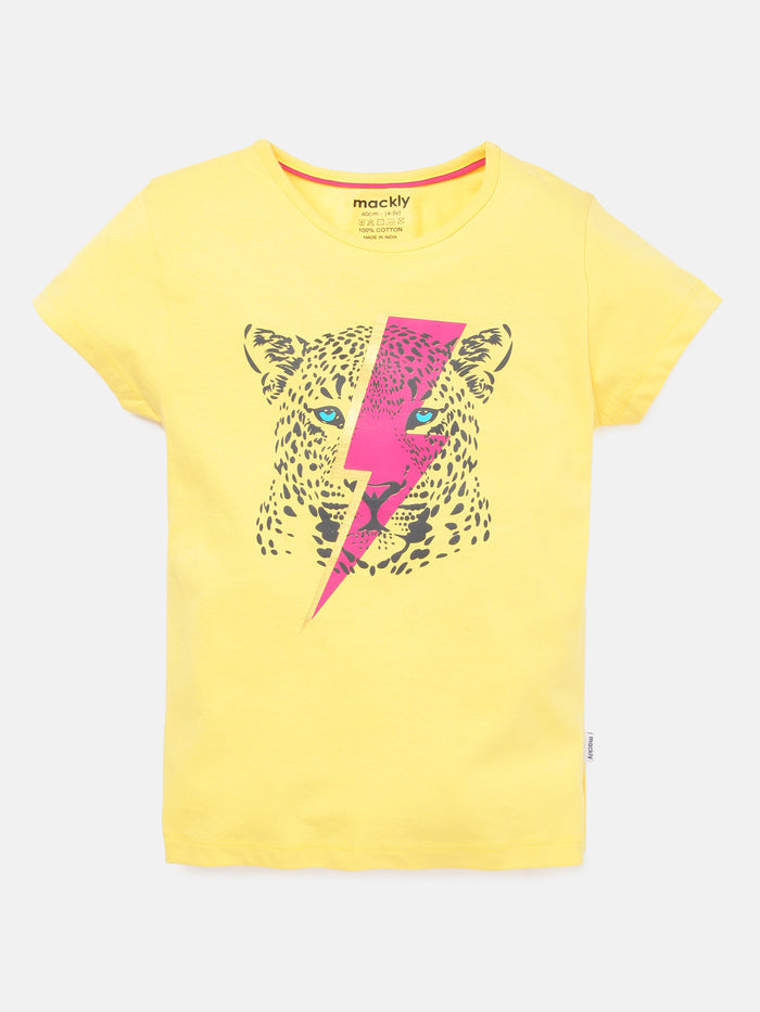 Girls Printed Cotton T-Shirt