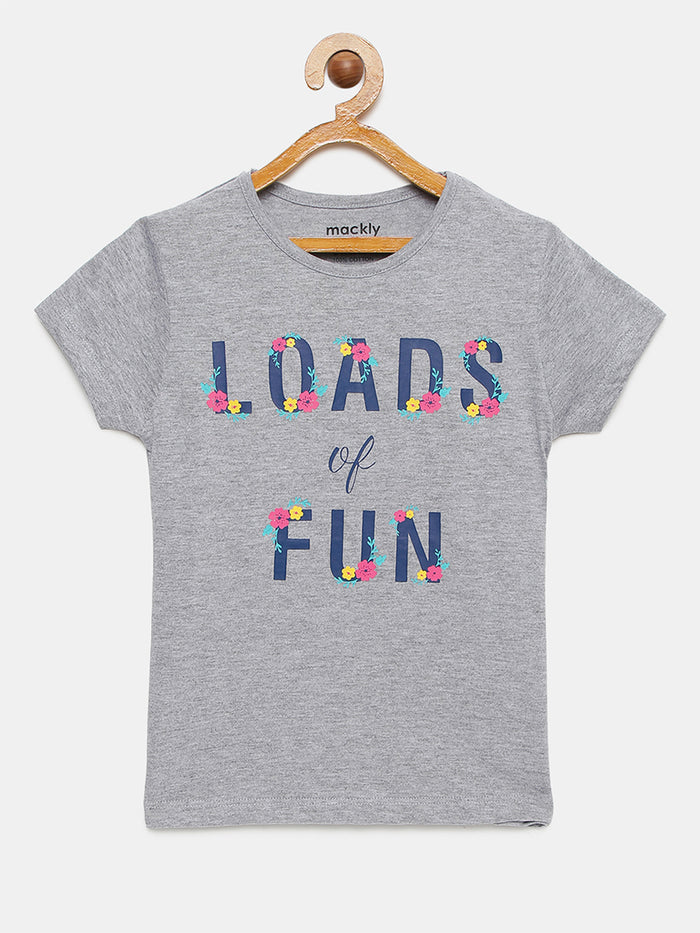 Girls Printed Cotton T-Shirt