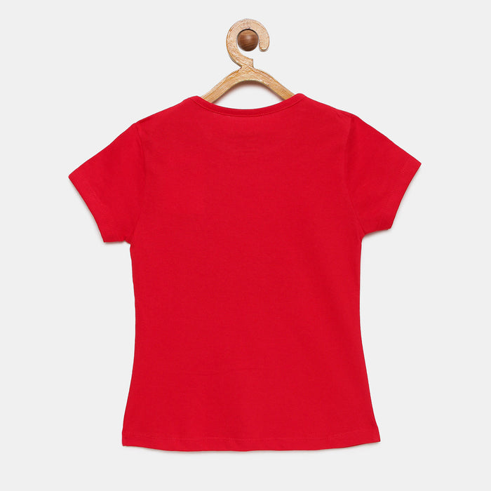 Girls Printed Cotton T-Shirt